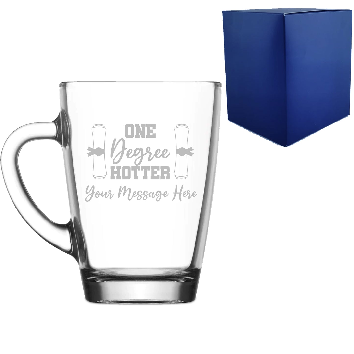 Personalised Engraved Graduation Glass Coffee Cup