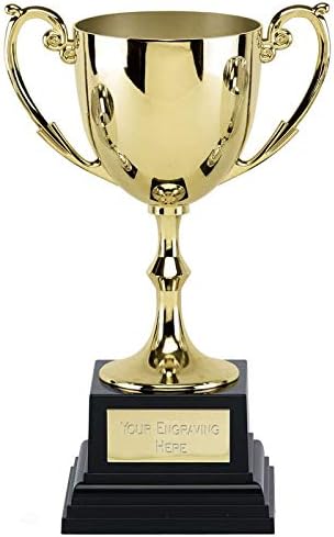 Personalised Engraved Gold Cast Metal Cup 8 1/4 Inch (21cm)
