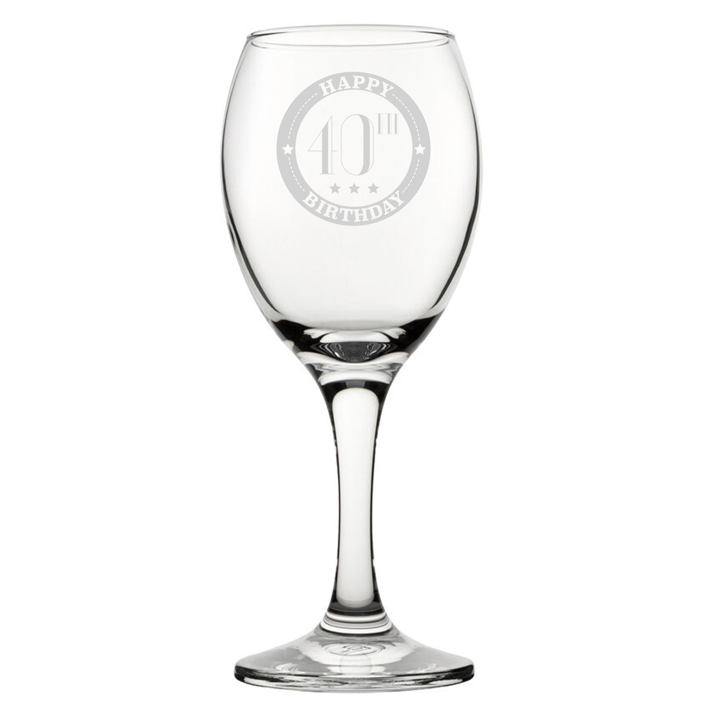 Happy 40th Birthday - Engraved Novelty Wine Glass Image 2