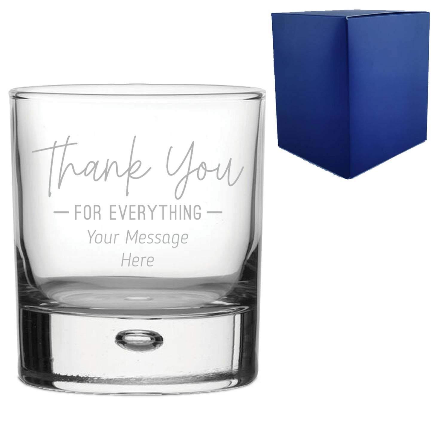 Engraved Whisky Glass with Thank You for Everything Design Image 1