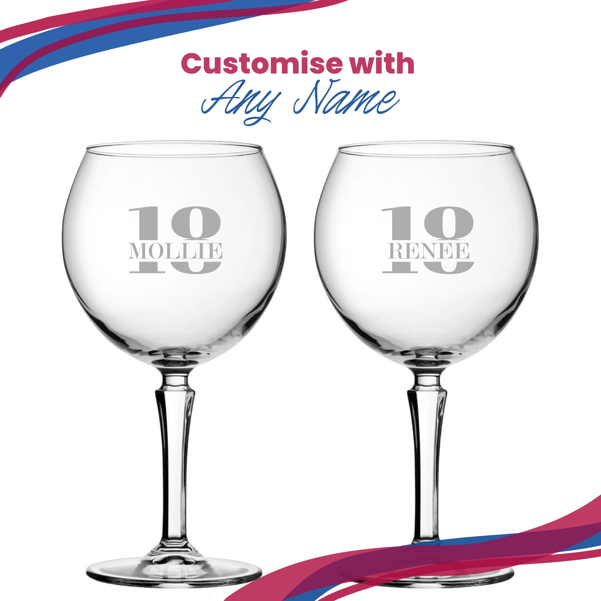 Engraved Hudson Gin Balloon Cocktail Glass with Name in 18 Design Image 5