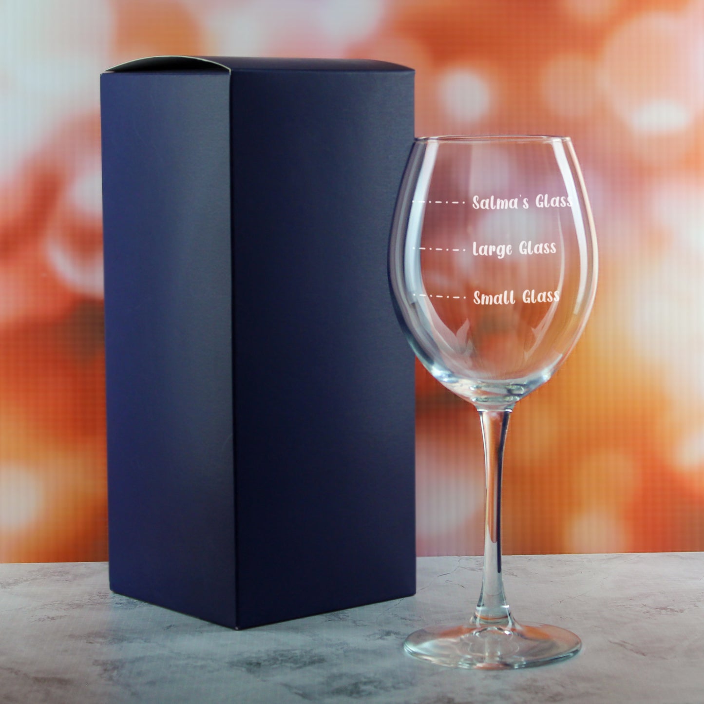 Personalised Engraved Enoteca Wine Glass with Name's Glass Handwritten Measurements Design, Customise with Any Name Image 3