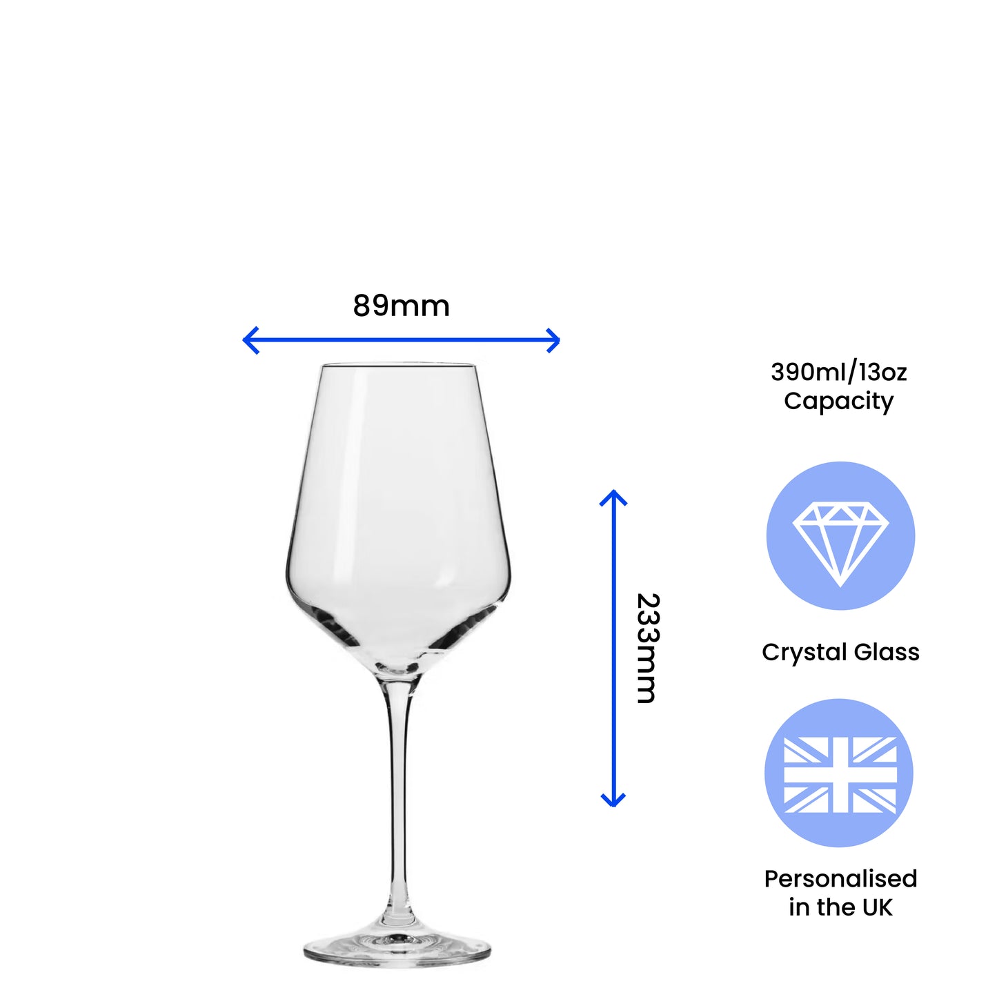 Personalised Engraved Infinity Wine Glass with Name's Glass Bold Measurements Design, Customise with Any Name Image 6