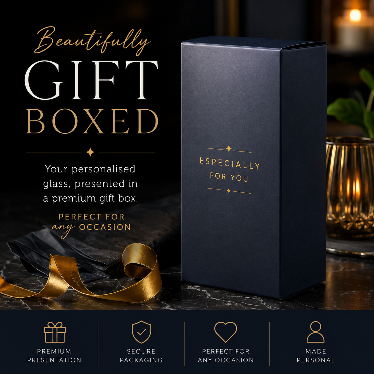 Personalised Classic Guinness Glass - Engraved With Gift Box