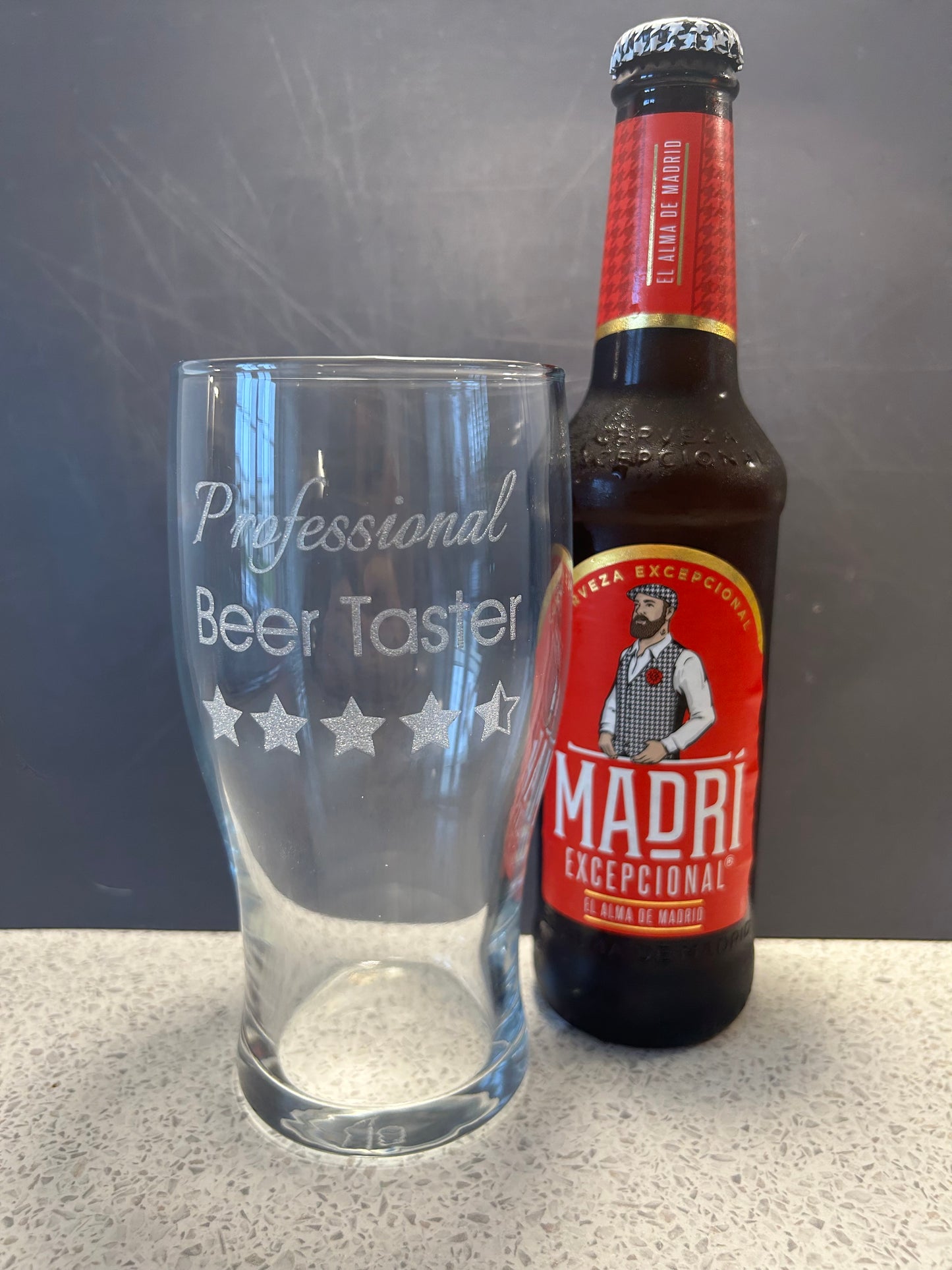 Professional Beer Taster - Engraved Novelty Tulip Pint Glass