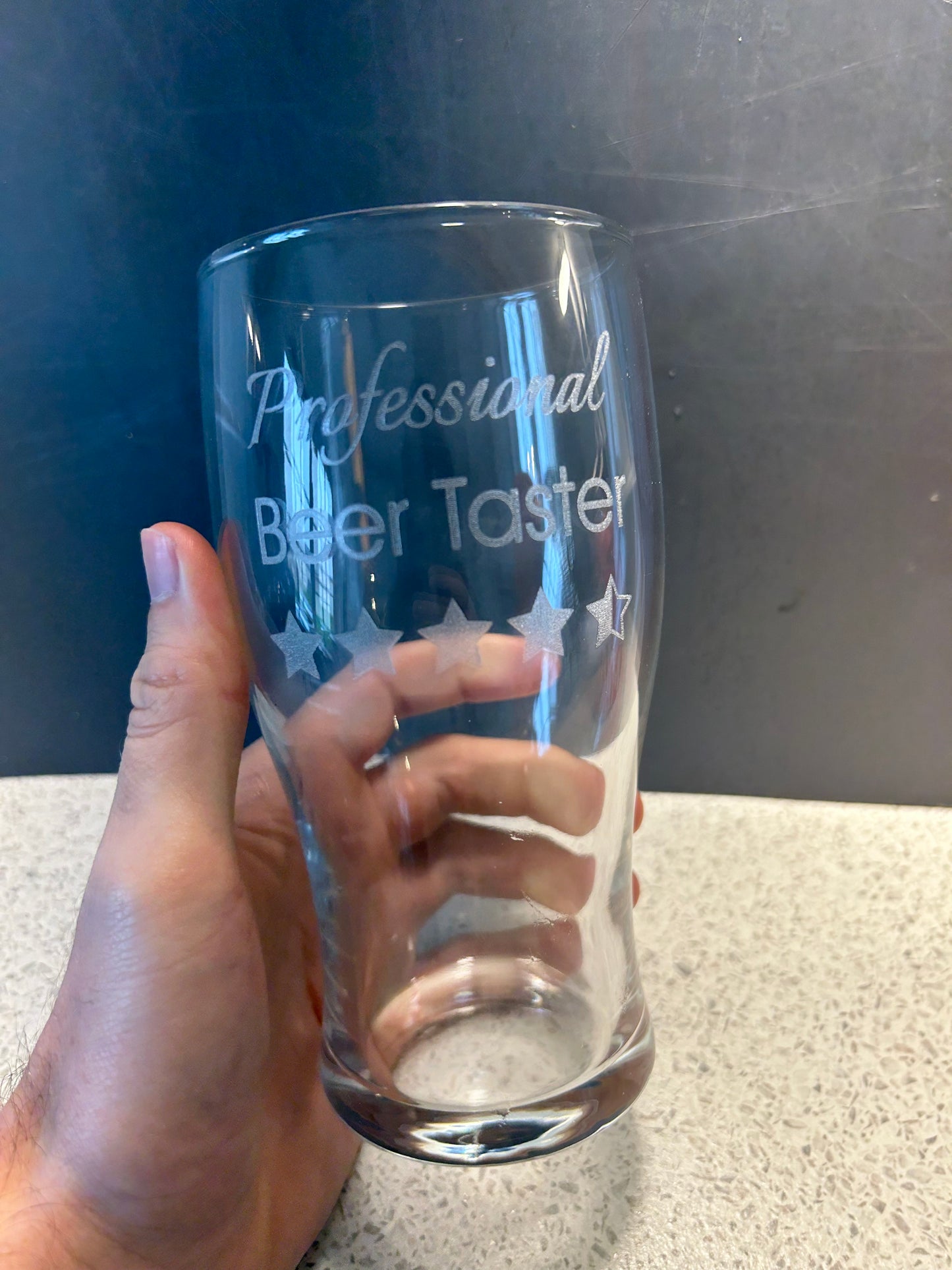 Professional Beer Taster - Engraved Novelty Tulip Pint Glass