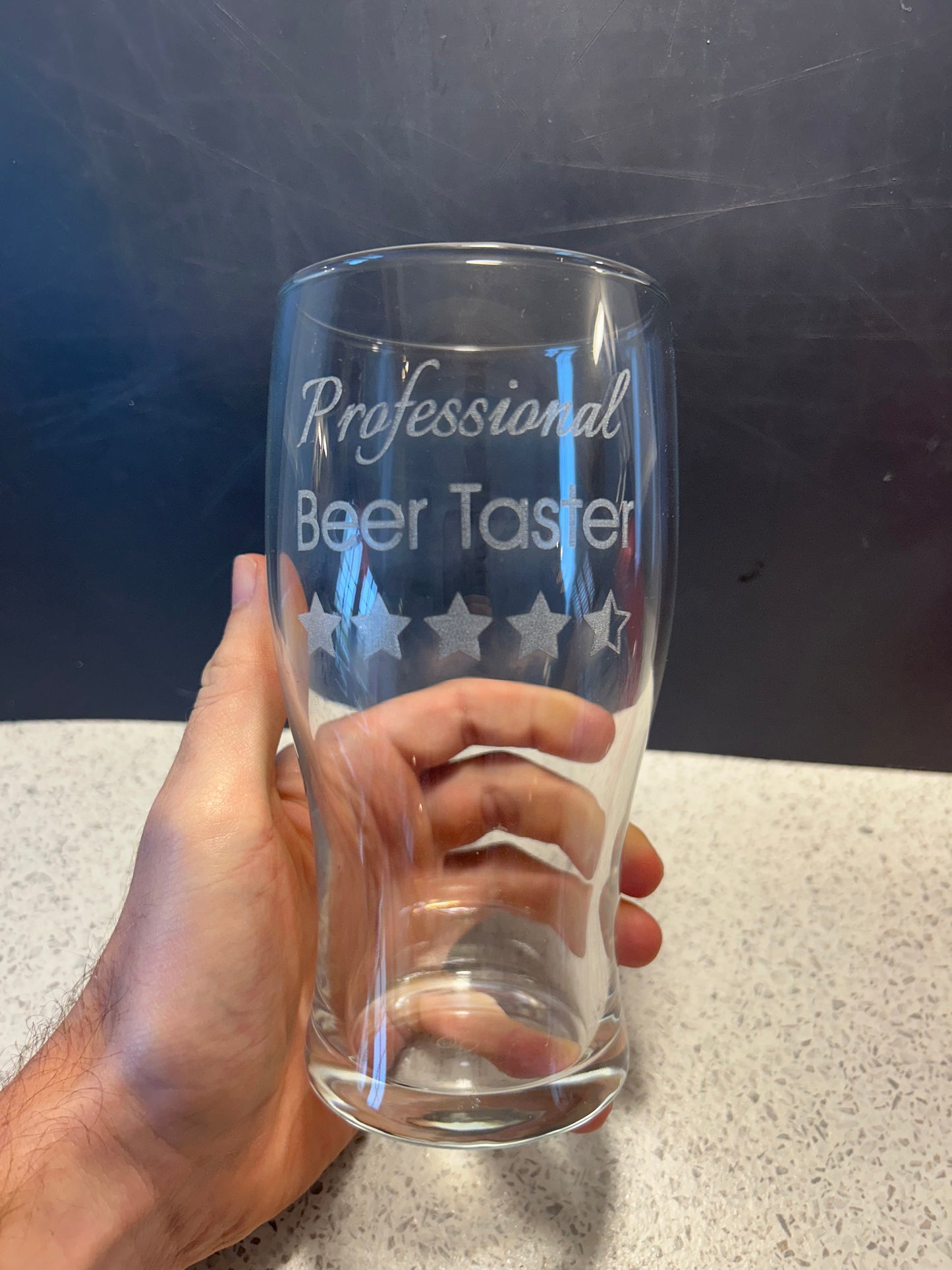 Professional Beer Taster - Engraved Novelty Tulip Pint Glass