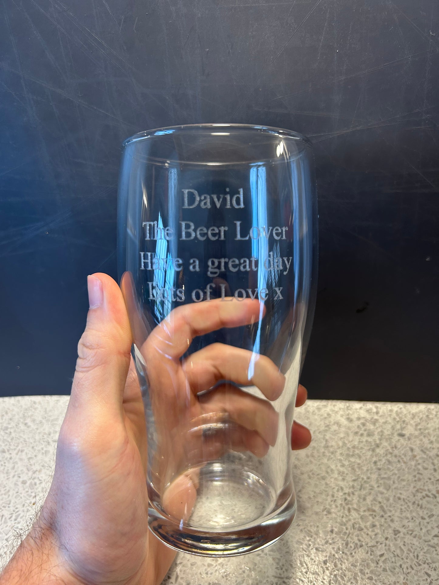 Engraved Tulip Pint Glass