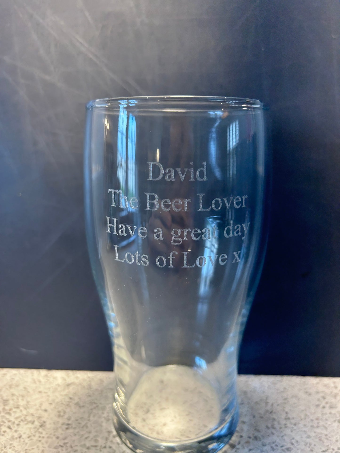 Engraved Tulip Pint Glass