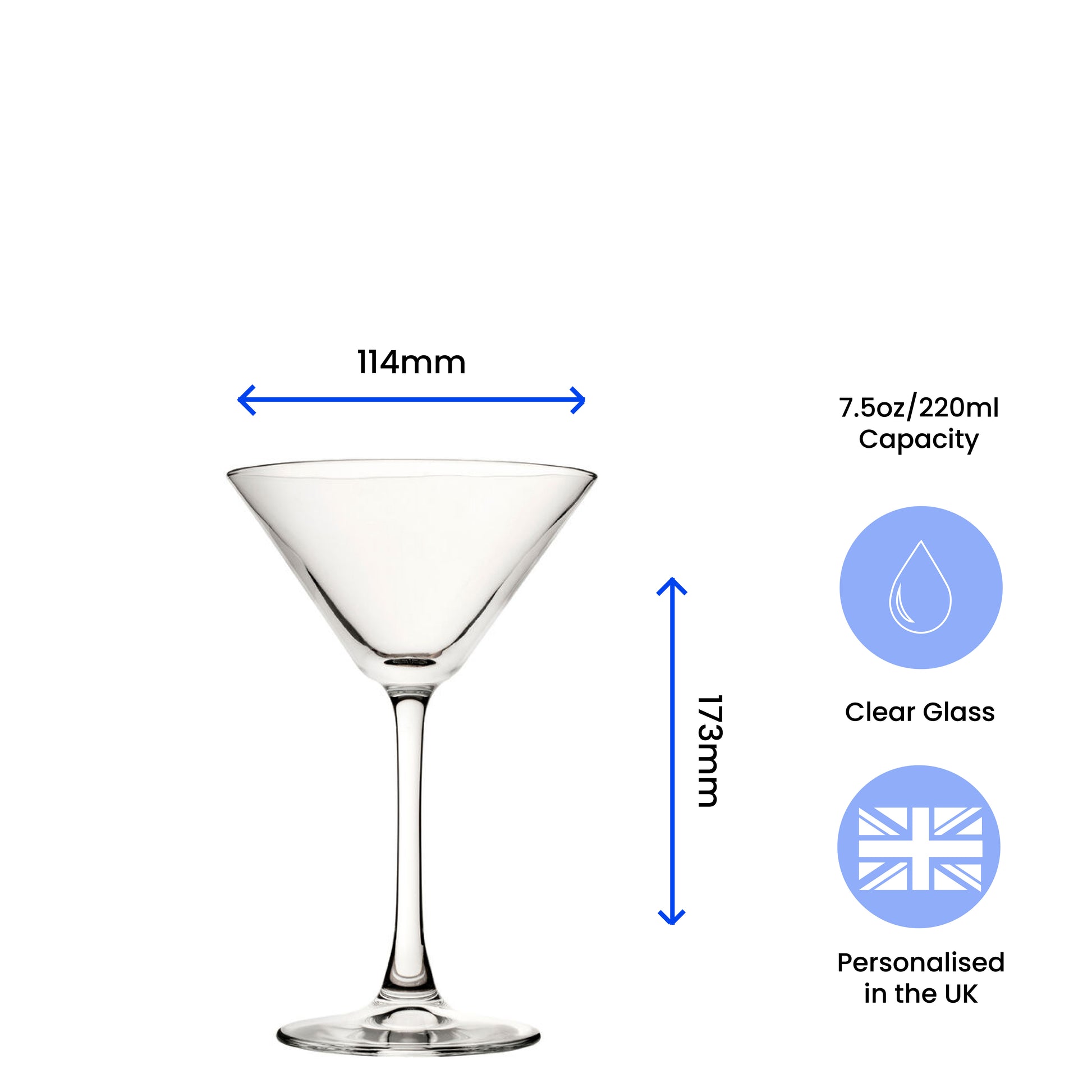Engraved 7.5oz Enoteca Martini Cocktail Glass with Script Name, Personalise with Any Name Image 6