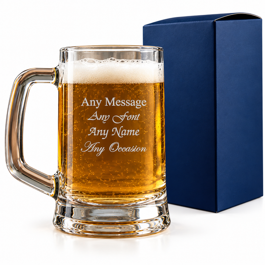 Personalised Icon Pint Beer Tankard - Engraved With Gift Box