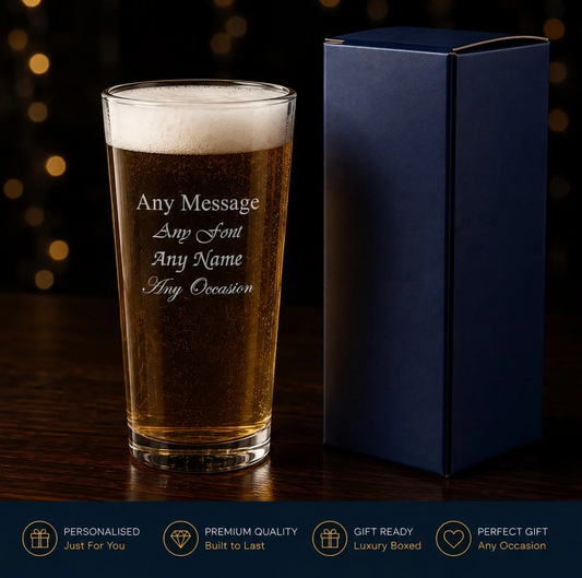 Personalised Engraved Senator Pint Cider Beer Glass - Perfect Gift Present
