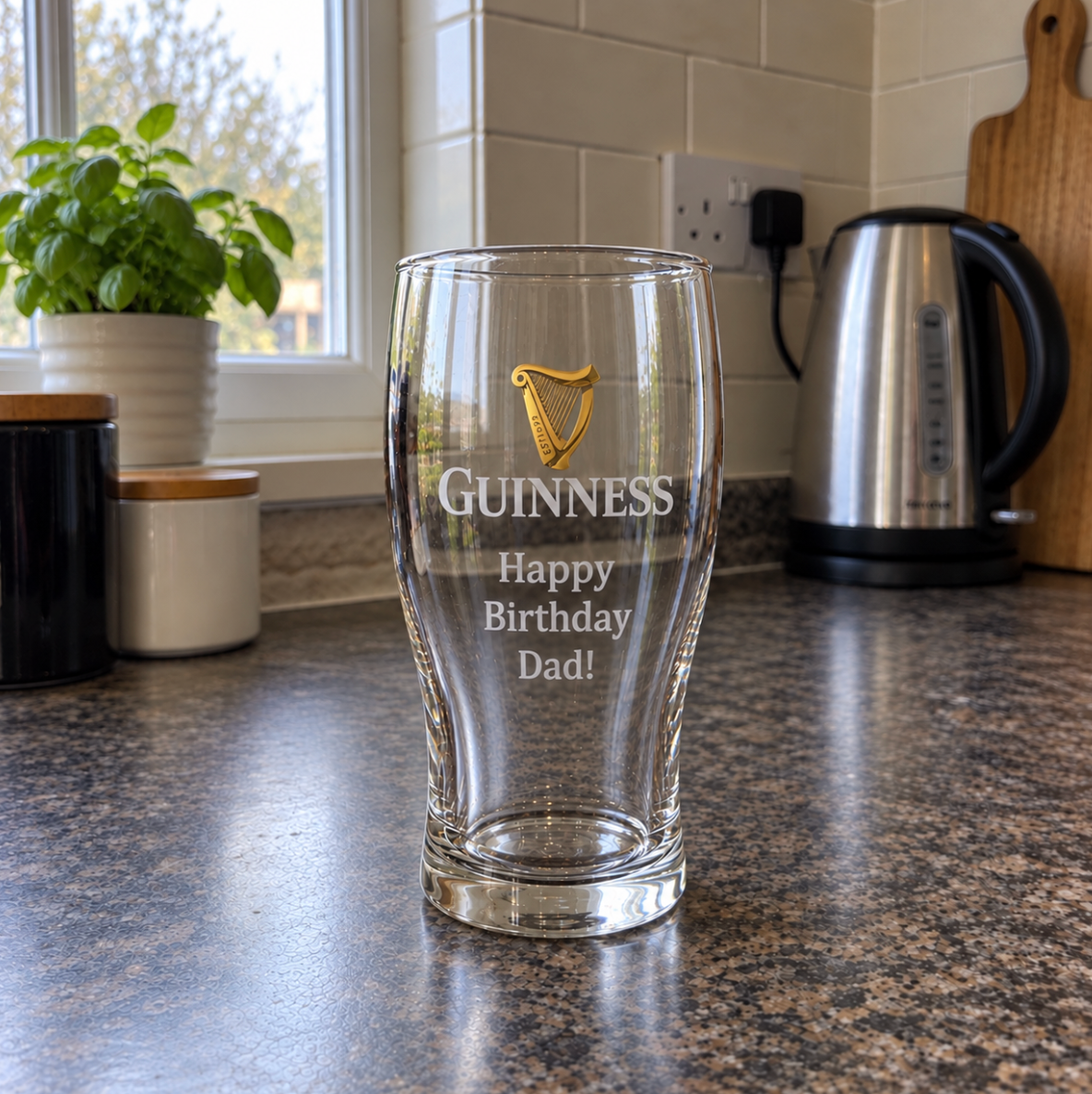 Personalised Classic Guinness Glass - Engraved With Gift Box