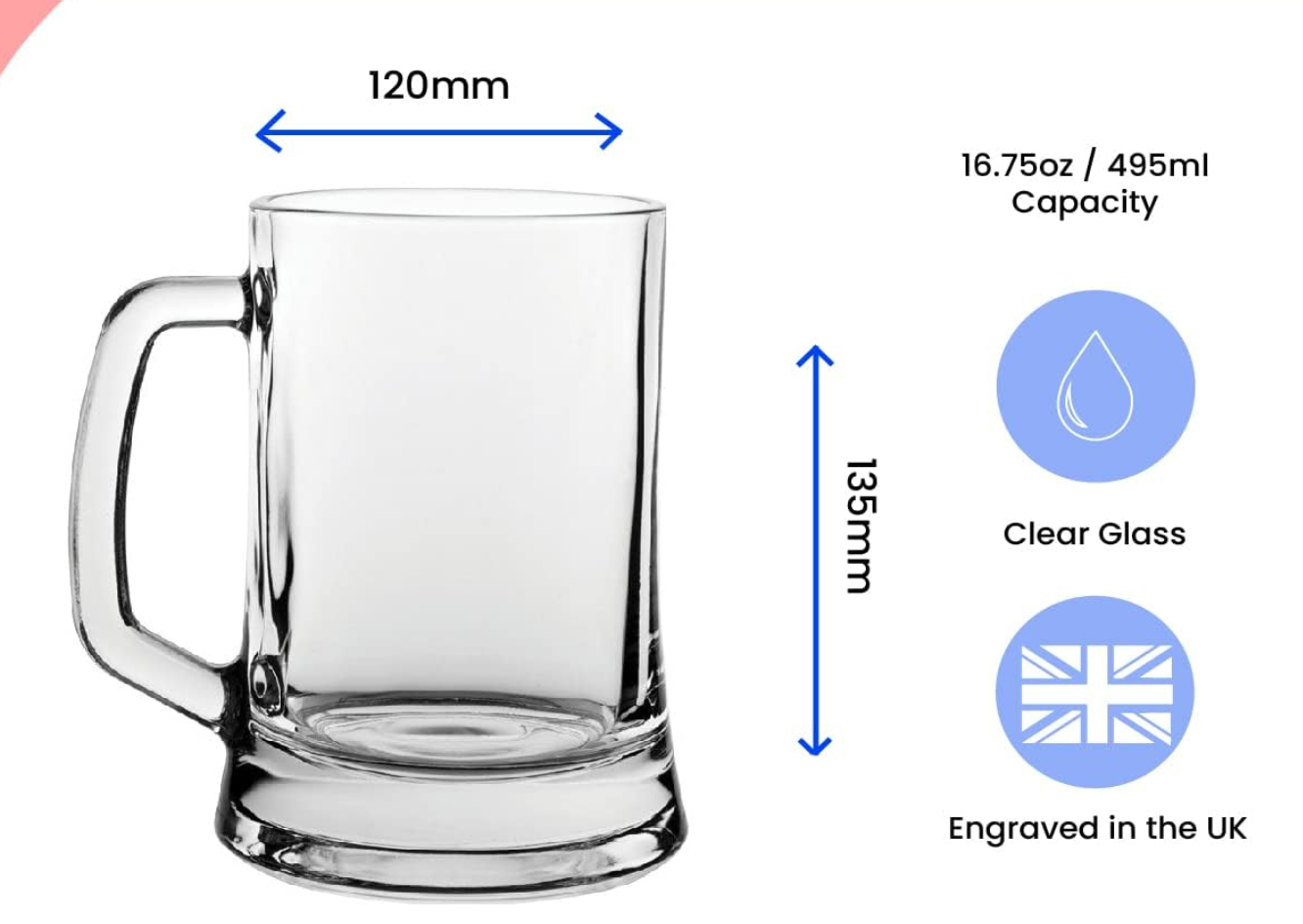 Engraved Beer Mug Stein with Thank You for Everything Design