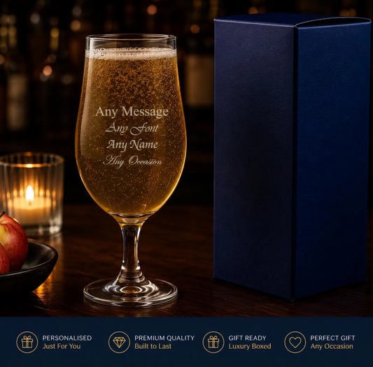 Engraved Stemmed Cider Glass - 13oz