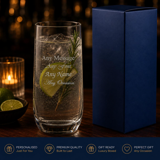 Engraved Sude Hiball Gin Cocktail Glass