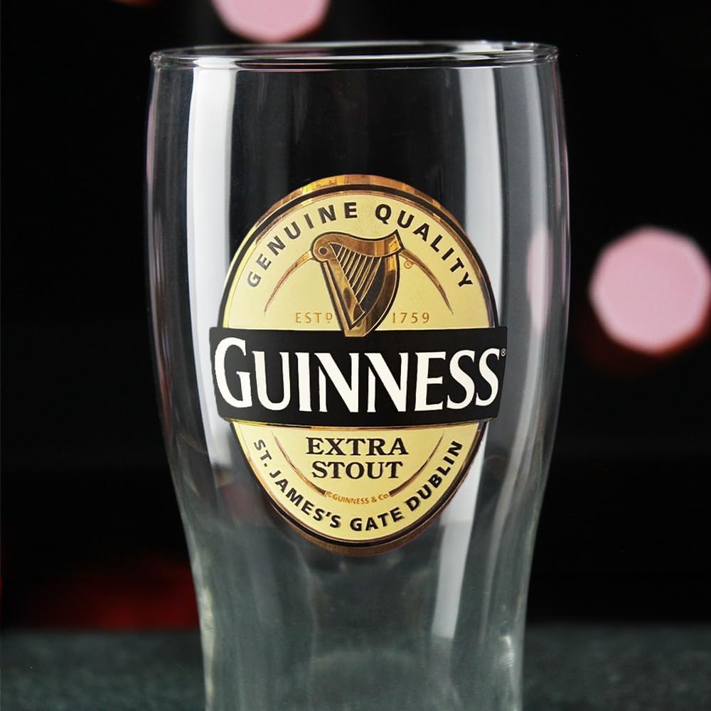 Official Extra Stout Guinness Pint Glass, Engraved with Any Message, Gift Boxed