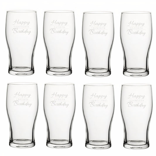 Happy Birthday Tulip Pint Beer Glass With Gift Box