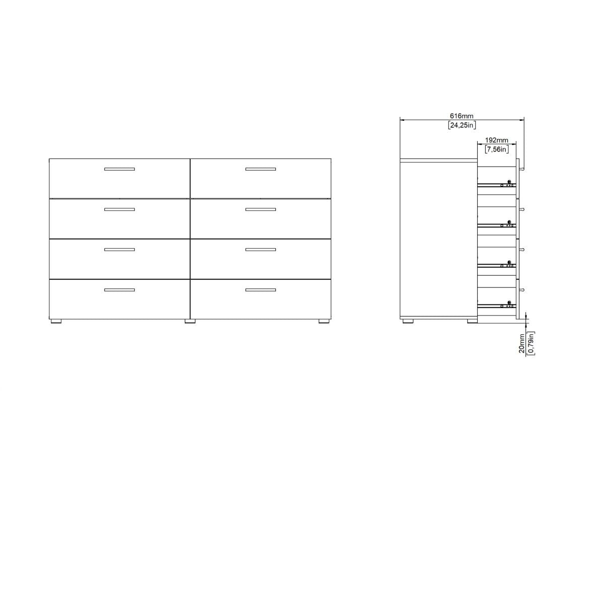Pepe Wide Chest of 8 Drawers