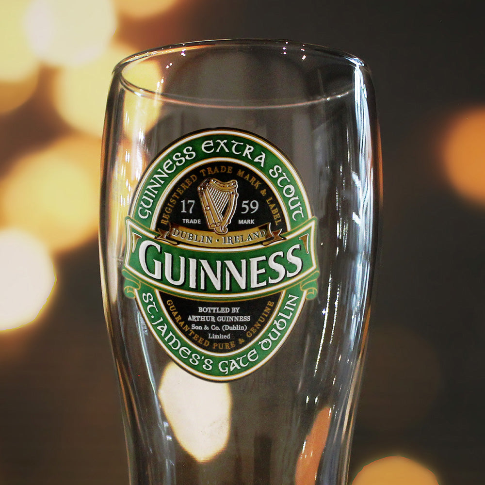 Official Guinness Pint Glass, Engraved with Any Message, Gift Boxed