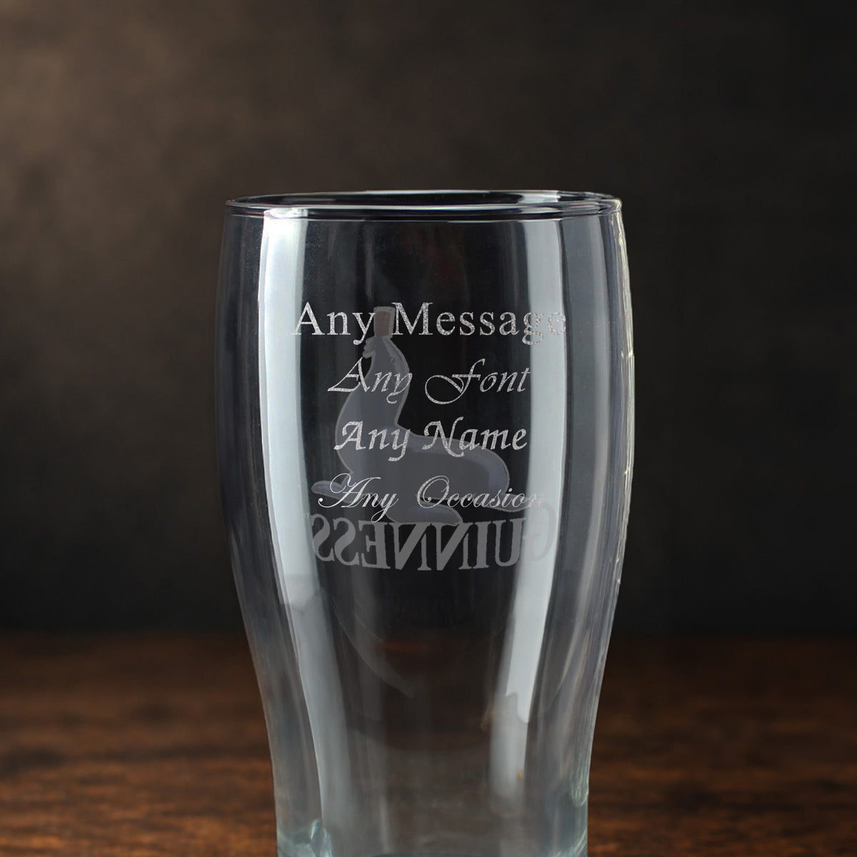 Official Guinness Pint Glass, Engraved with Any Message, Gift Boxed
