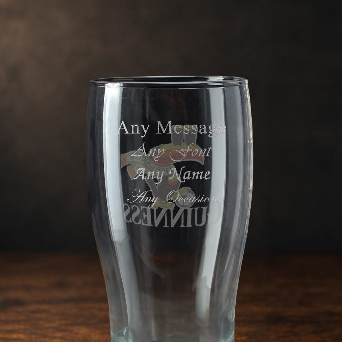 Official Guinness Pint Glass, Engraved with Any Message, Gift Boxed