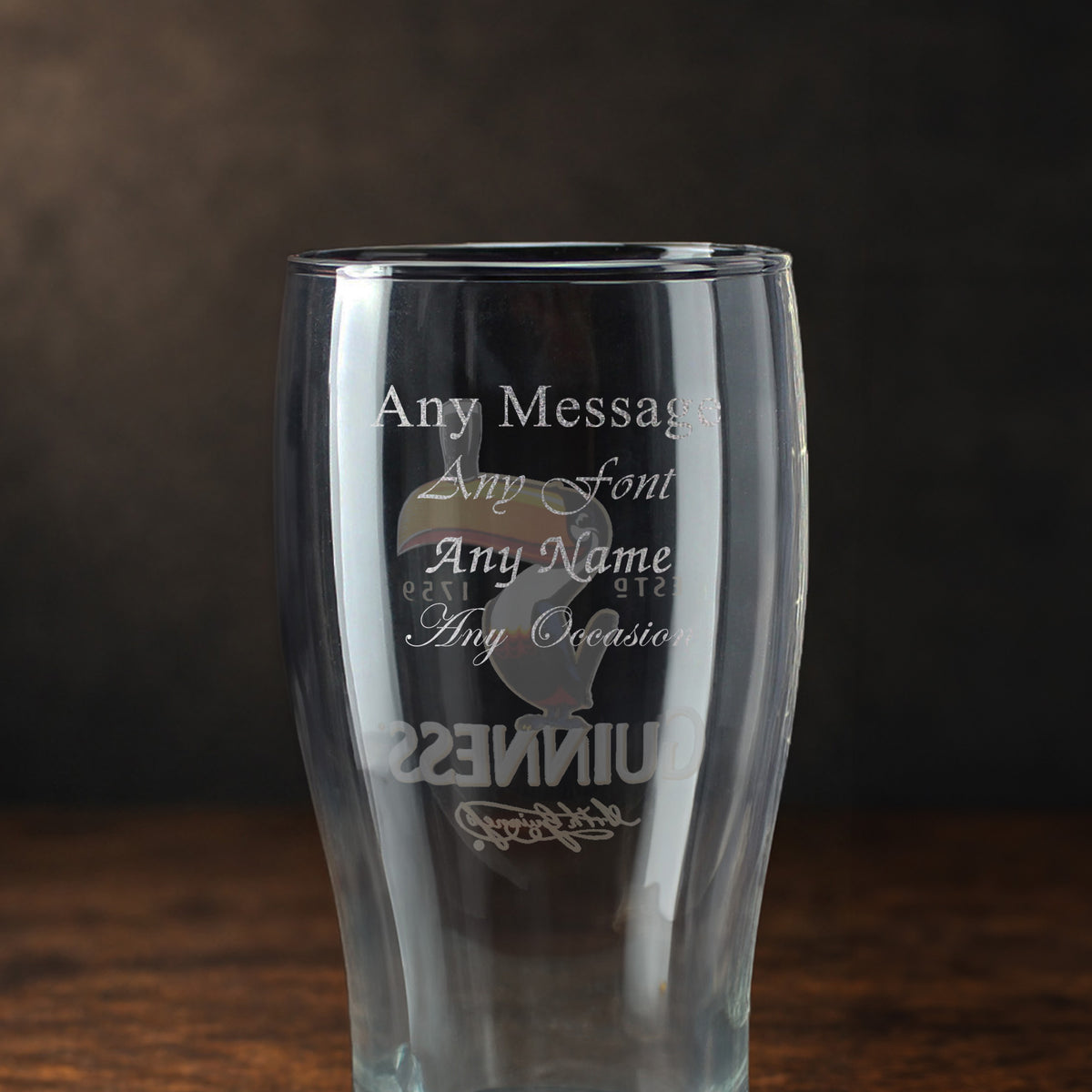 Official Guinness Pint Glass, Engraved with Any Message, Gift Boxed