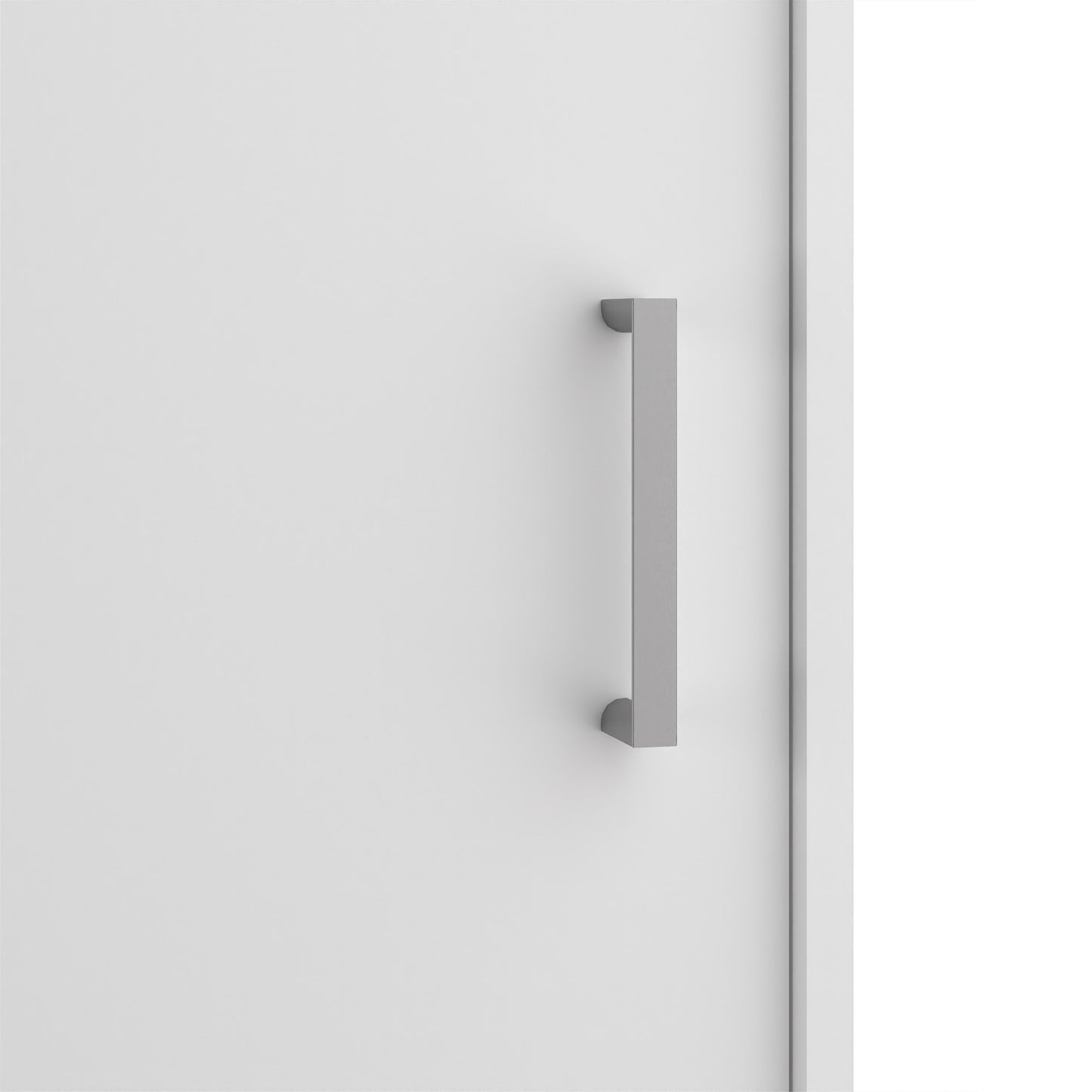 Modern Wooden White 2 Door Wardrobe With Sliding Doors & Hanging Clothes Rail