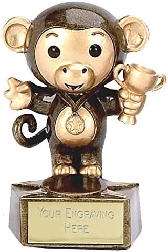 Personalised Engraved Monkey Award 3 1/2 Inch (9cm)
