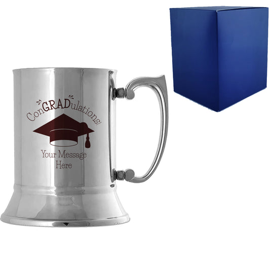 Personalised Engraved Graduation Steel Tankard