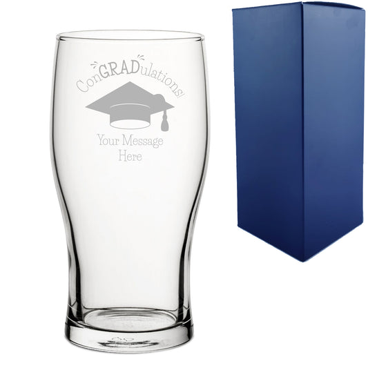 Personalised Engraved Graduation Pint Glass
