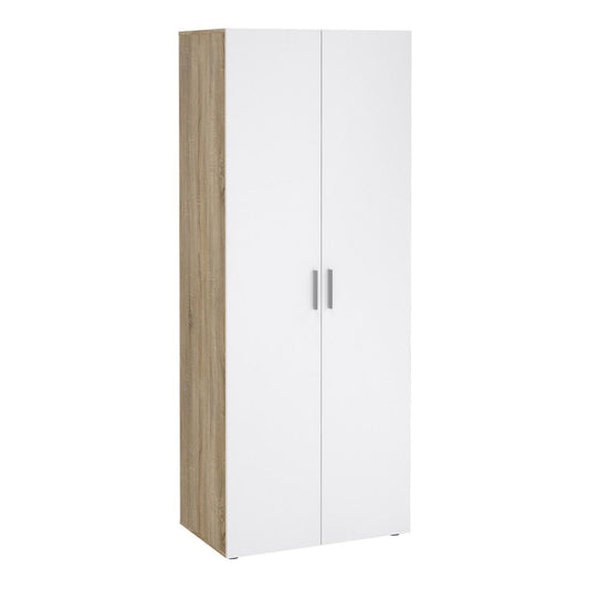 Pepe Wardrobe with 2 doors in Oak with White High Gloss