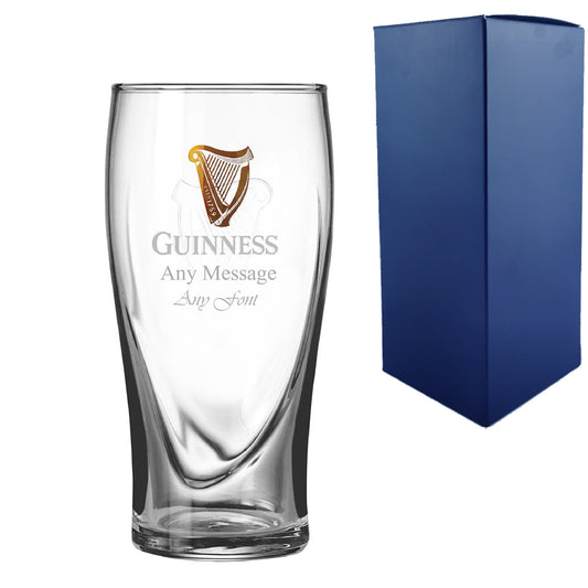 Personalised Official Guinness Pint Glass With Gift
