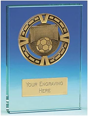 Personalised Engraved Heather Football Crystal  8 Inch (20cm)